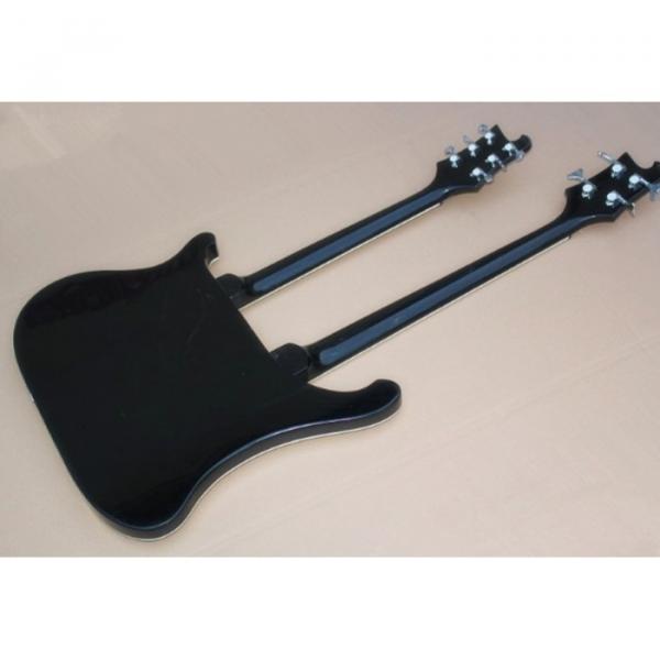 Custom Shop 4003 Double Neck Black 4 String Bass 6 String Guitar #4 image