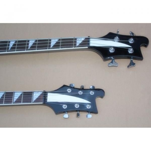 Custom Shop 4003 Double Neck Black 4 String Bass 6 String Guitar #5 image