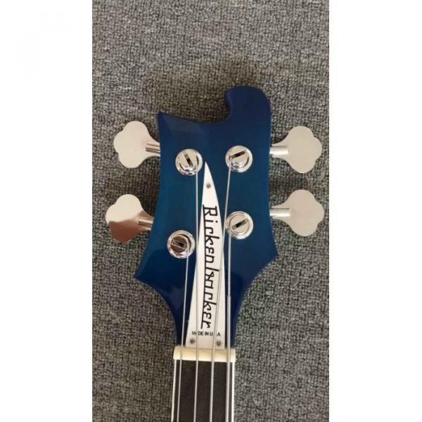 Custom Rickenbacker Left Hand Bass 4003 Blue Electric Guitar Neck Through Body #4 image