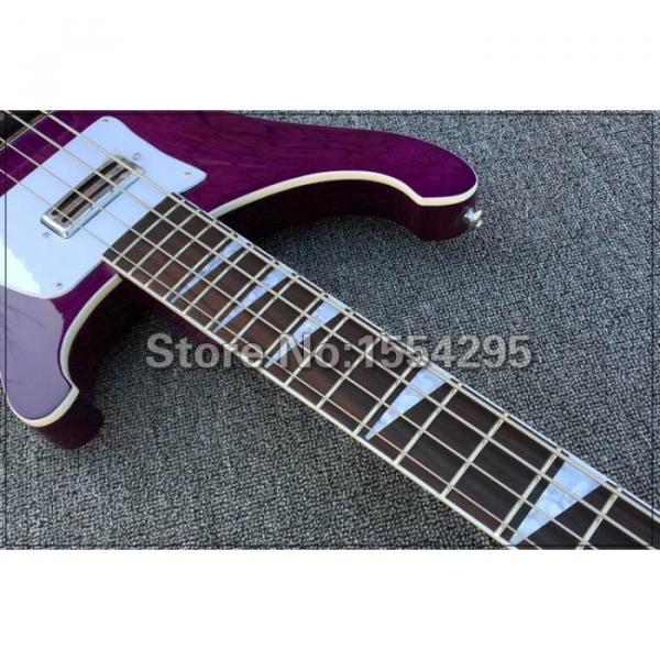 Custom Purple Flame Maple Top 4003 Neck Thru Body Construction Bass #5 image