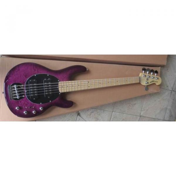 Custom Purple Burst Music Man Sting Ray 5 Bass Quilted Maple #5 image