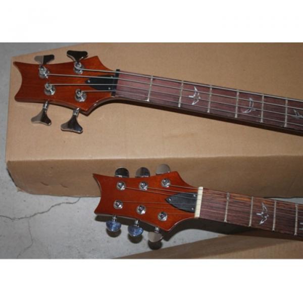 Custom PRS Double Neck 6 String Guitar Tricolor Passive Pickups 4 String Bass Left Handed #2 image