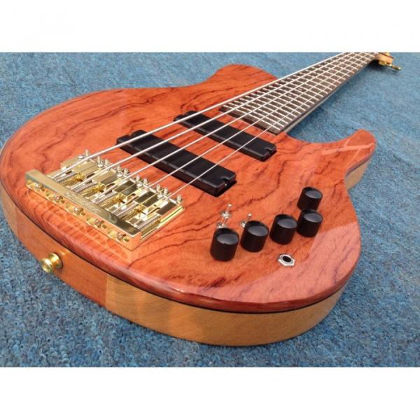 Custom NT Fordera Palisander Body Active Pickups 5 String Solid Flame Maple Top Bass #1 image