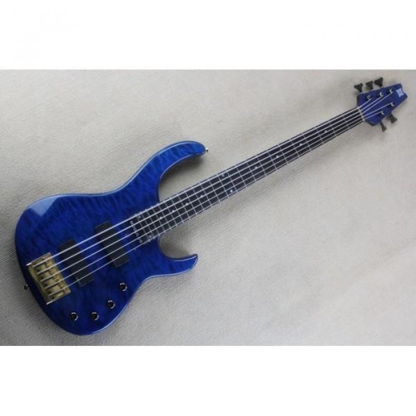 Custom Modulus Quantum 5 Quilted Maple Top 5 String Bass Blue #1 image