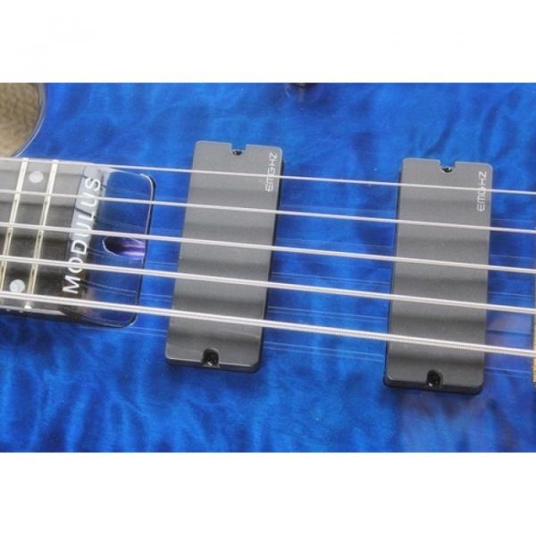 Custom Modulus Quantum 5 Quilted Maple Top 5 String Bass Blue #3 image