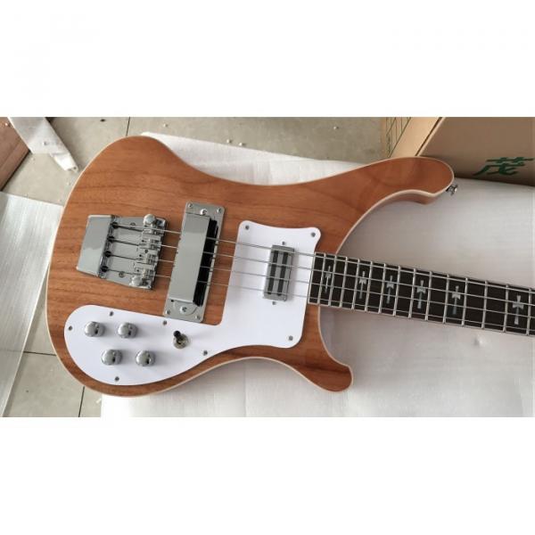 Custom Made 4003 NaturalGlo Mahogany Wood Cross Inlays Bass #1 image