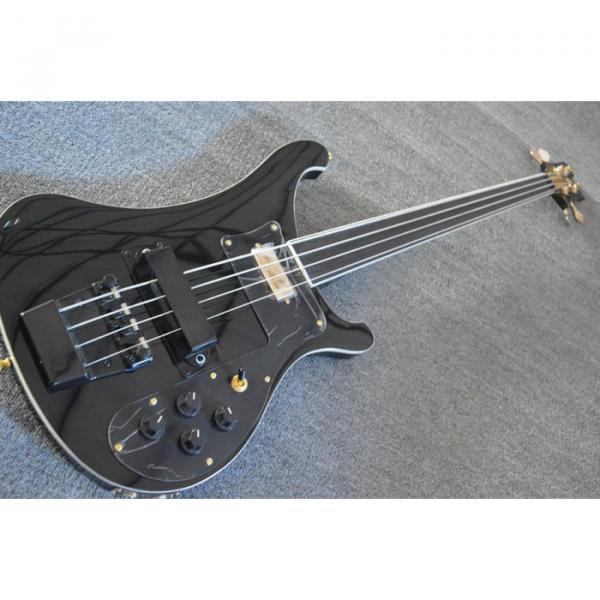 Custom Made 4003 Jet Black Fretless Electric Bass #1 image