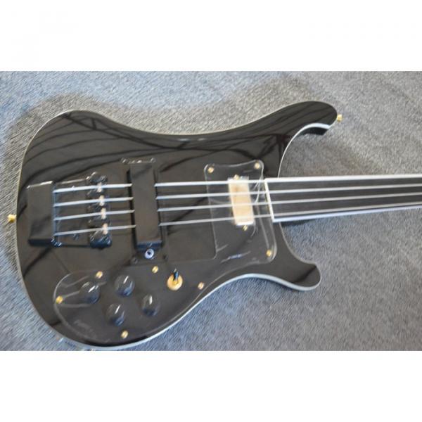 Custom Made 4003 Jet Black Fretless Electric Bass #2 image