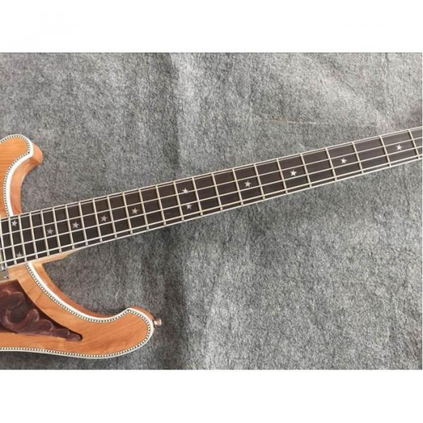 Custom Left Handed Lemmy Kilmister  4003 Natural Special Carvings Alder Wood Bass #2 image