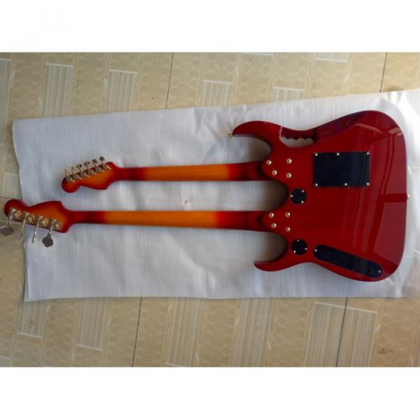 Custom Made 4 String Bass 6 String Guitar Double Neck Cherry Sunburst #5 image