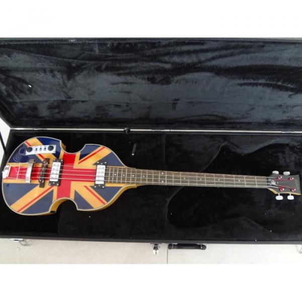 Custom Left Handed Hofner Jubilee Union Jack Paul Mcartney 4 String Bass Guitar #1 image