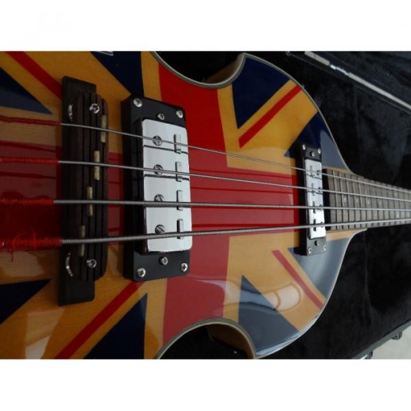 Custom Left Handed Hofner Jubilee Union Jack Paul Mcartney 4 String Bass Guitar #2 image