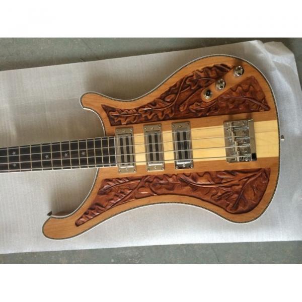 Custom Lemmy Kilmister  Rickenbacker 4003 Natural Alder Wood Special Carvings Bass #1 image