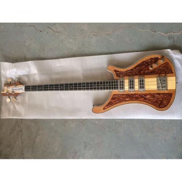 Custom Lemmy Kilmister  Rickenbacker 4003 Natural Alder Wood Special Carvings Bass #4 image
