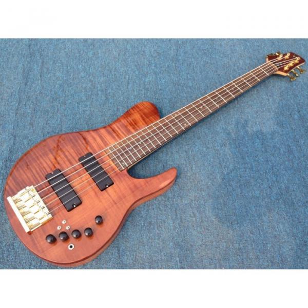 Custom Fordera Active Pickups 5 String Solid Flame Maple Top Bass #1 image