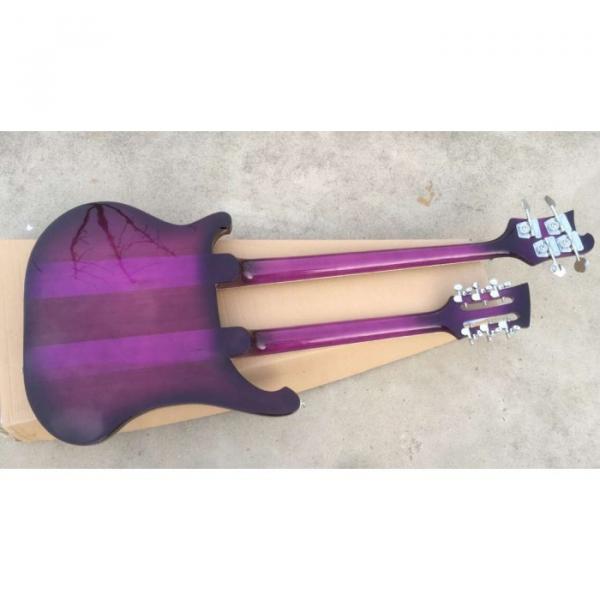 custom Double Neck Rickenbacker Purple 4 String Bass 12 String Guitar #2 image