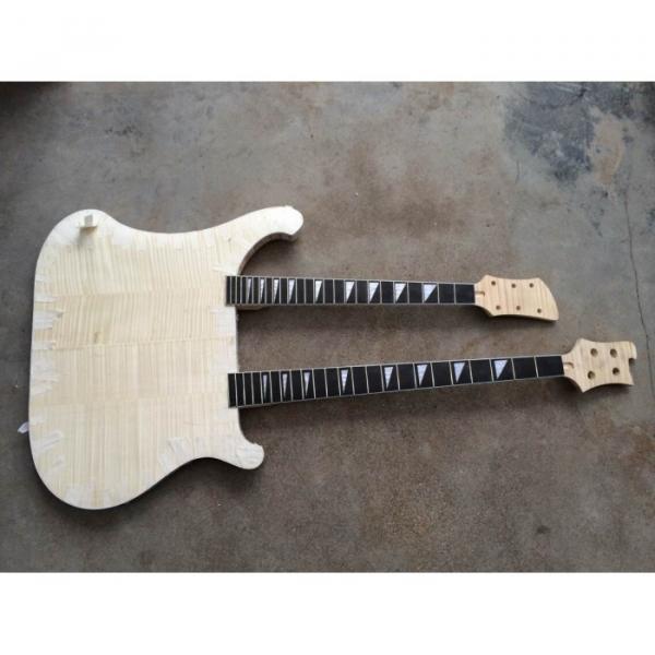 Custom Flame Maple Top Unfinished Neck Thru Body 4003 Bass Double Neck #1 image