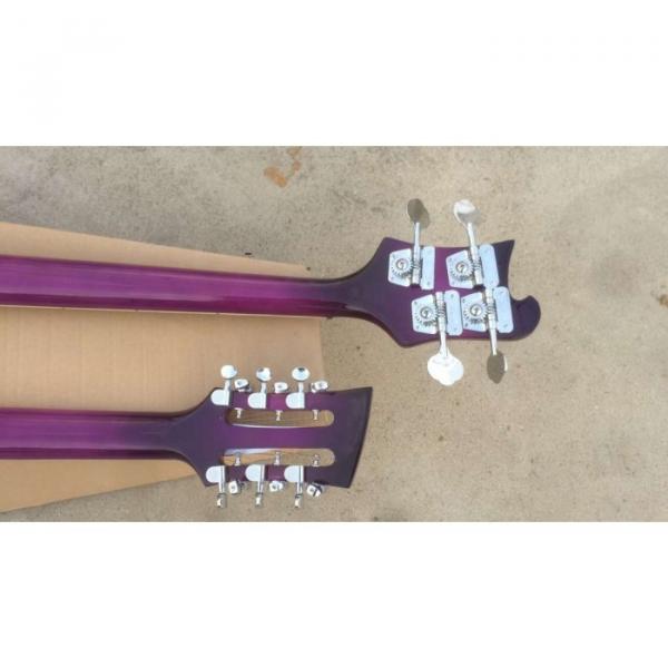 custom Double Neck Rickenbacker Purple 4 String Bass 12 String Guitar #3 image
