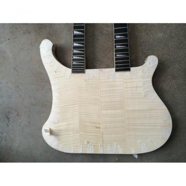 Custom Flame Maple Top Unfinished Neck Thru Body 4003 Bass Double Neck #4 image