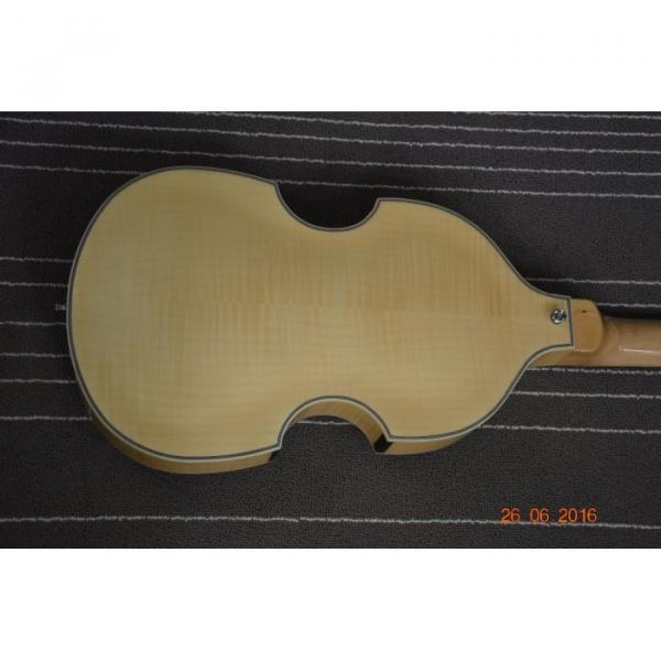 Custom Hofner Jubilee Union Jack Paul Mcartney Violin 4 String Bass Guitar Natural #3 image