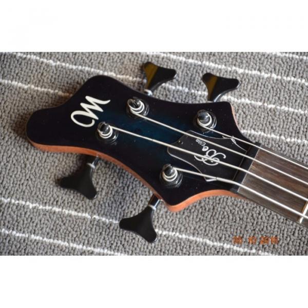 Custom Built Blue Flame Maple Top 4 String Bass #5 image