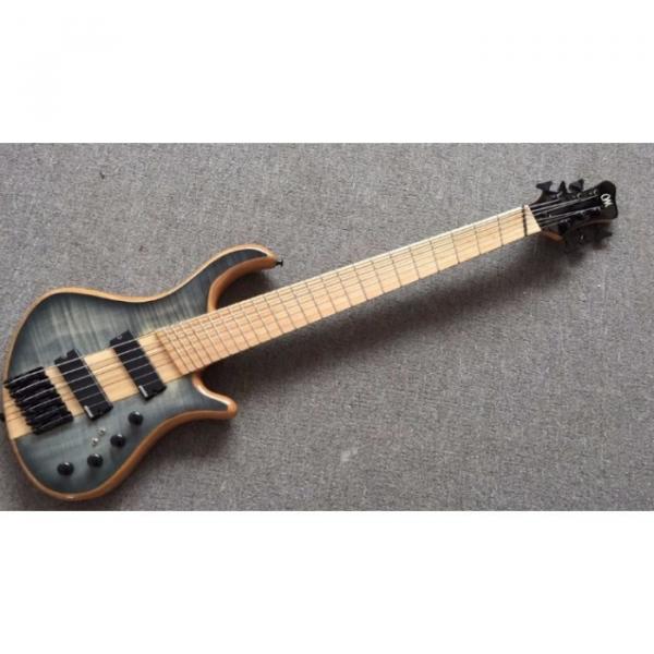 Custom Built Mayones Gray Flame Maple Top 6 String Electric Bass #1 image