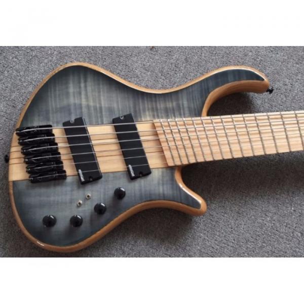 Custom Built Mayones Gray Flame Maple Top 6 String Electric Bass #4 image