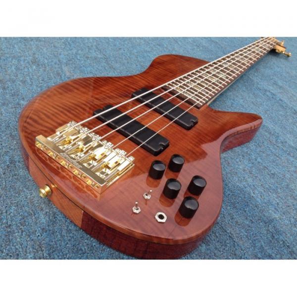 Custom Fordera Palisander Body Active Pickups 5 String Solid Flame Maple Top Bass #1 image