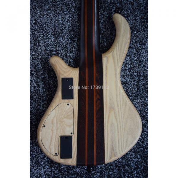 Custom Built LED Light Fretboard Gray Flame Maple Top Patriot 6 String Electric Bass #3 image