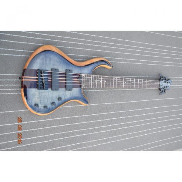 Custom Built Gray Flame Maple Top Patriot 6 String Bass #1 image