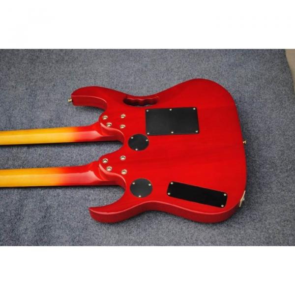 Custom Built 4 String Bass 6 String Guitar Double Neck Cherry Sunburst #2 image