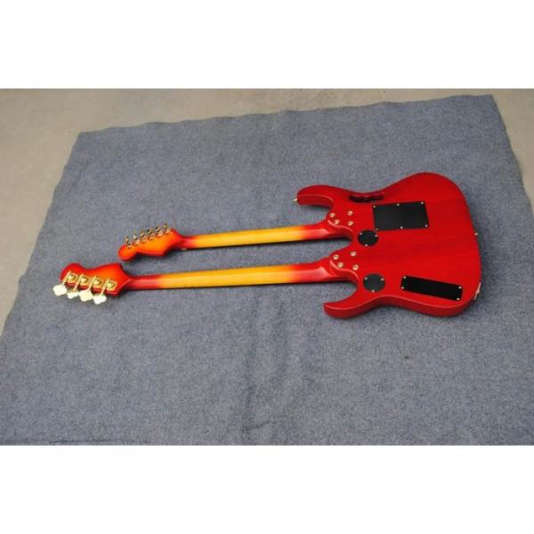Custom Built 4 String Bass 6 String Guitar Double Neck Cherry Sunburst #3 image