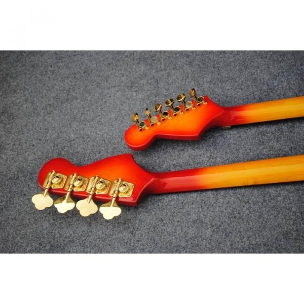 Custom Built 4 String Bass 6 String Guitar Double Neck Cherry Sunburst #4 image