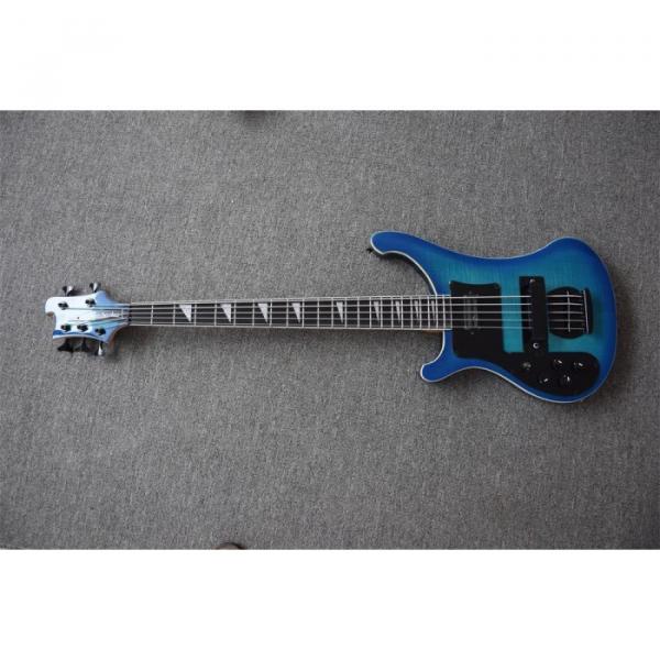 Custom 5 String Left Handed Rickenbacker Blue Maple Top 4003 Bass #1 image