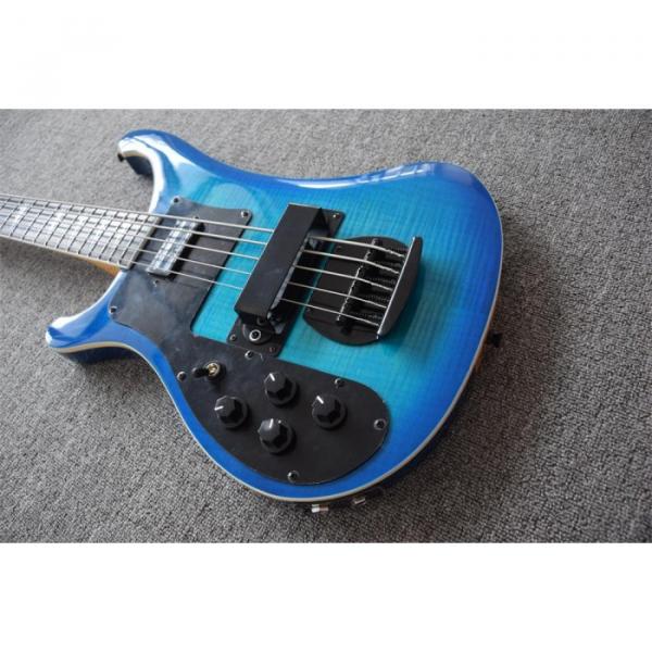 Custom 5 String Left Handed Rickenbacker Blue Maple Top 4003 Bass #2 image
