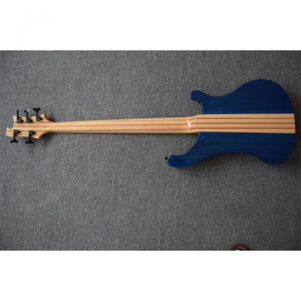 Custom 5 String Left Handed Rickenbacker Blue Maple Top 4003 Bass #4 image