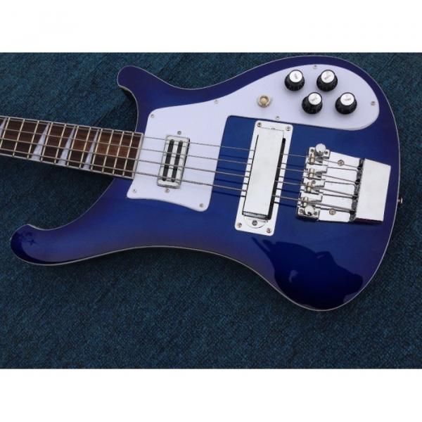 Custom Blue 4003 Neck Thru Body Construction 4 String Bass #4 image