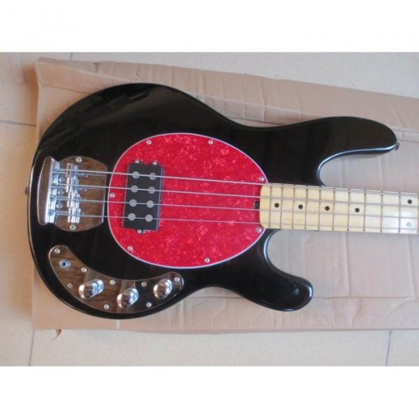 Custom Black With Red Pickguard Music Man 4 String Bass #1 image