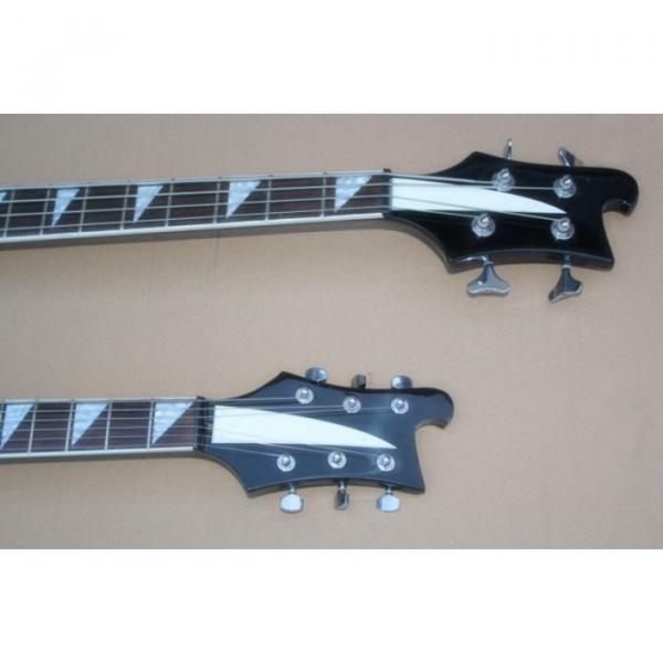 Custom 4080 Double Neck Geddy Lee Jetglo Black 4 String Bass 6/12 String Guitar #2 image