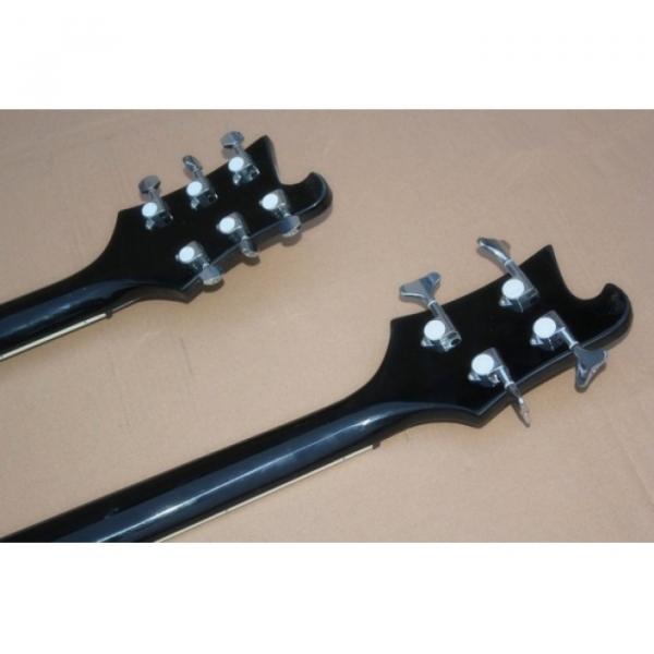 Custom 4080 Double Neck Geddy Lee Jetglo Black 4 String Bass 6/12 String Guitar #3 image