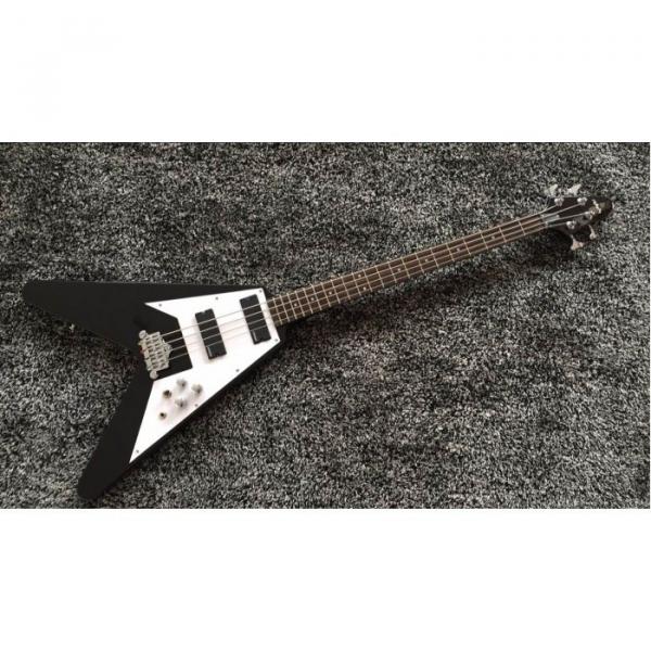 Custom Black guitarra Flying V 120 4 String Bass Hard Case With Logo #1 image