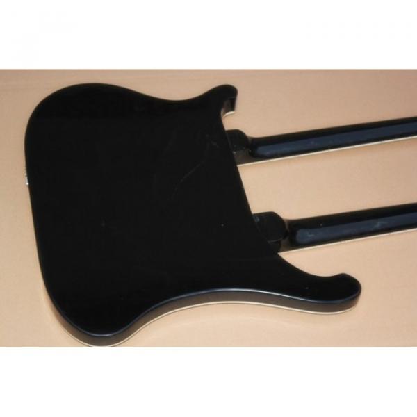 Custom 4080 Double Neck Geddy Lee Jetglo Black 4 String Bass 6/12 String Guitar #4 image