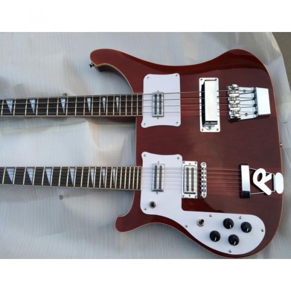 Custom 4080 Double Neck Geddy Lee Burgundyglo 4 String Bass 6/12 String Guitar Left Handed #1 image