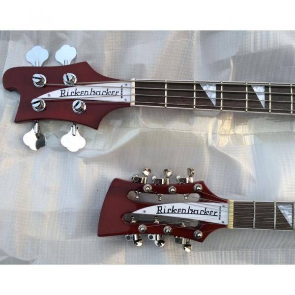 Custom 4080 Double Neck Geddy Lee Burgundyglo 4 String Bass 6/12 String Guitar Left Handed #4 image