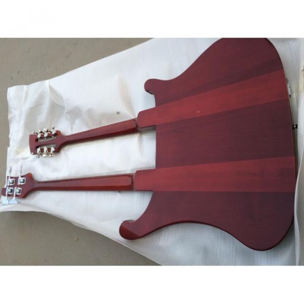 Custom 4080 Double Neck Geddy Lee Burgundyglo 4 String Bass 6/12 String Guitar Left Handed #5 image