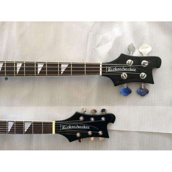 Custom 4080 Double Neck Geddy Lee Black 4 String Bass 6/12 String Option Guitar #2 image