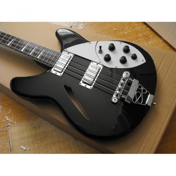 Custom Black 4 Strings Rickenbacker 330 Hollow Bass #2 image