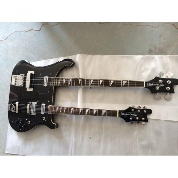 Custom 4080 Double Neck Geddy Lee Black 4 String Bass 6/12 String Option Guitar #3 image