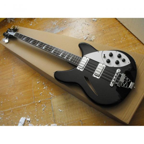Custom Black 4 Strings Rickenbacker 330 Hollow Bass #5 image