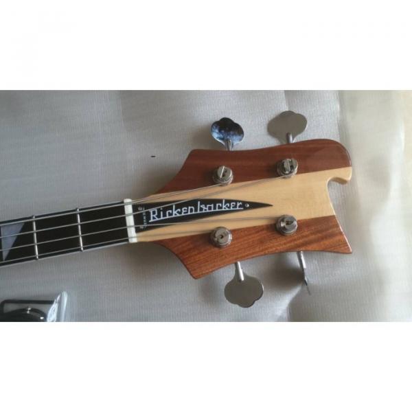Custom 4003 Naturalglo Checkerboard Bindings Neck Thru Body Rickenbacker Bass #5 image
